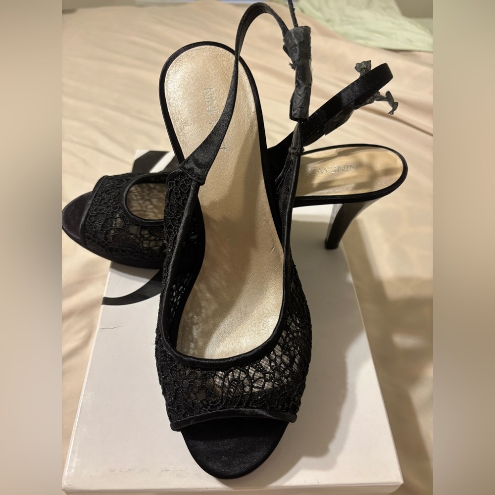 Nine West Black Lace Heels